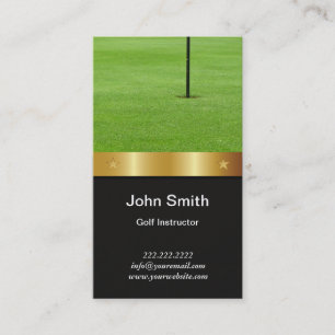 Golf Instructor Modern Guld Bälte Visitkort