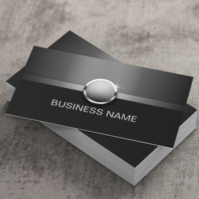 Golf Instructor Modern Metall Professionell Sport Visitkort (Skapare uppladdad)