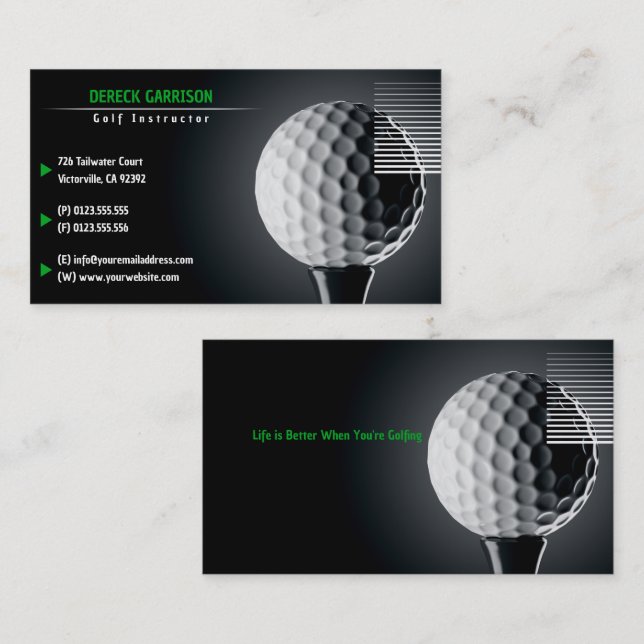 Golf Instructor | Perfekt Sport Visitkort (Fram/baksida)