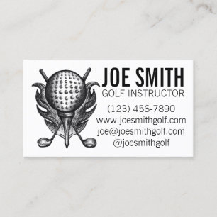 Golf Instructor Pro Golfer Course Boll Klubbs Tee Visitkort