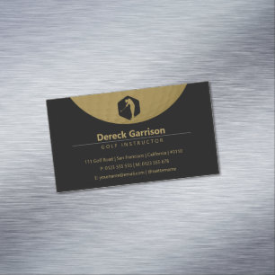Golf Instructor Professionell Golf Lessons Guld Magnetiska Visitkort