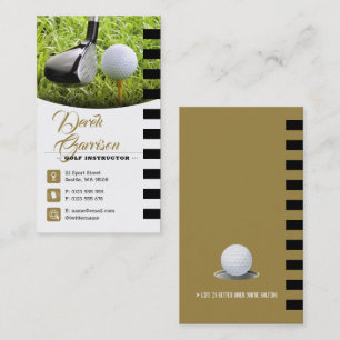 Golf Instructor Professionell Golf Lessons Guld Visitkort