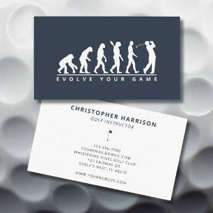 Golf Instructor Professionell Humous Simple Navy Visitkort