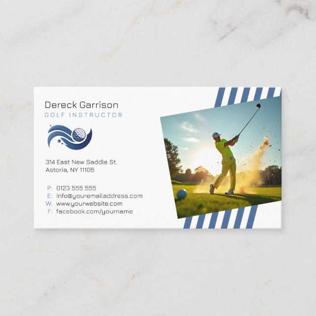 Golf Instructor | Professionell Lärare Visitkort (Framsida)