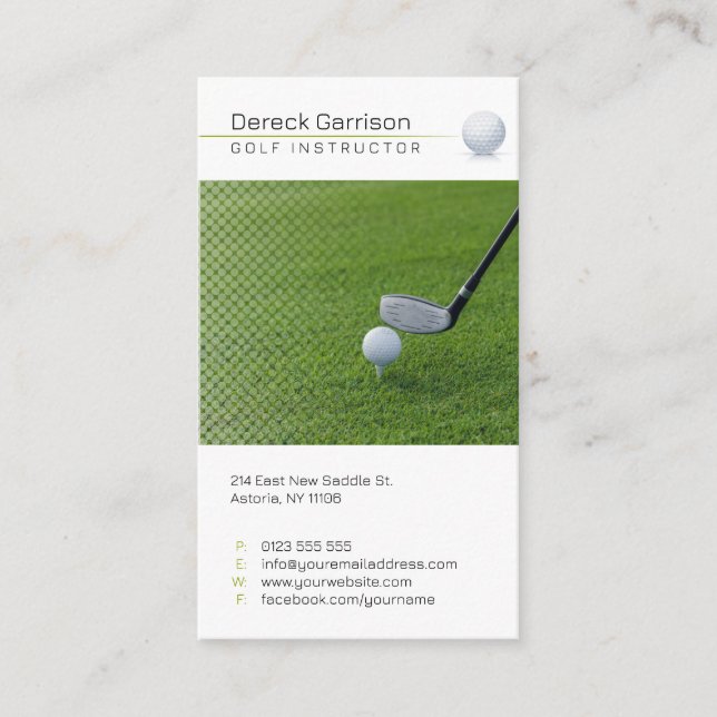 Golf Instructor | Professionell Lärare Visitkort (Framsida)
