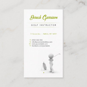 Golf Instructor Professionell Lärare Visitkort