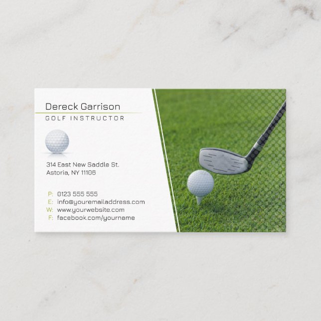 Golf Instructor | Professionell Lärare Visitkort (Framsida)
