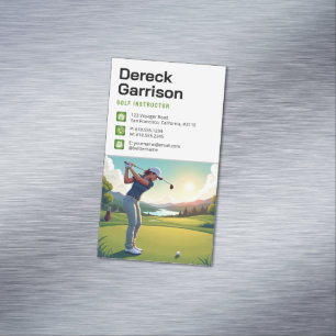 Golf Instructor PROFESSIONELL Magnetiska Visitkort