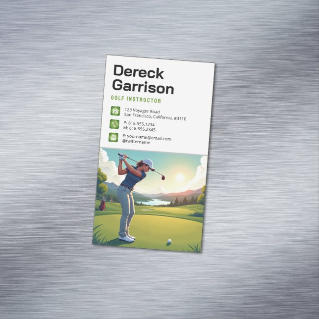 Golf Instructor | PROFESSIONELL Magnetiska Visitkort (In Situ)