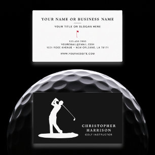Golf Instructor Professionell Modern Black Sport Visitkort