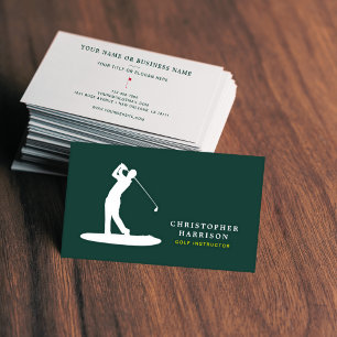 Golf Instructor Professionell Modern Grönt Sport Visitkort