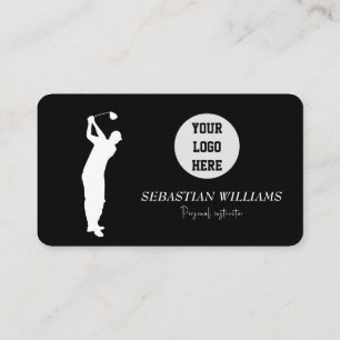 Golf Instructor QR-Professionellen Black Visitkort