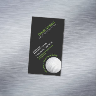 Golf Instructor Svart Professionell Magnetiska Visitkort