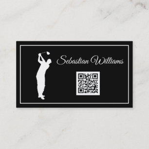 Golf Instructor Teacher Professionell Sport Black Visitkort