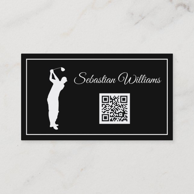 Golf Instructor Teacher Professionell Sport Black Visitkort (Baksida)