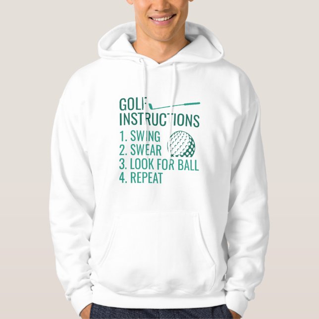 Golf-instruktioner Hoodie (Framsida)