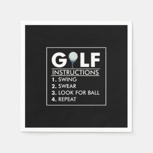 Golf-instruktioner Swing Swear Titta Boll Repeat Pappersservett