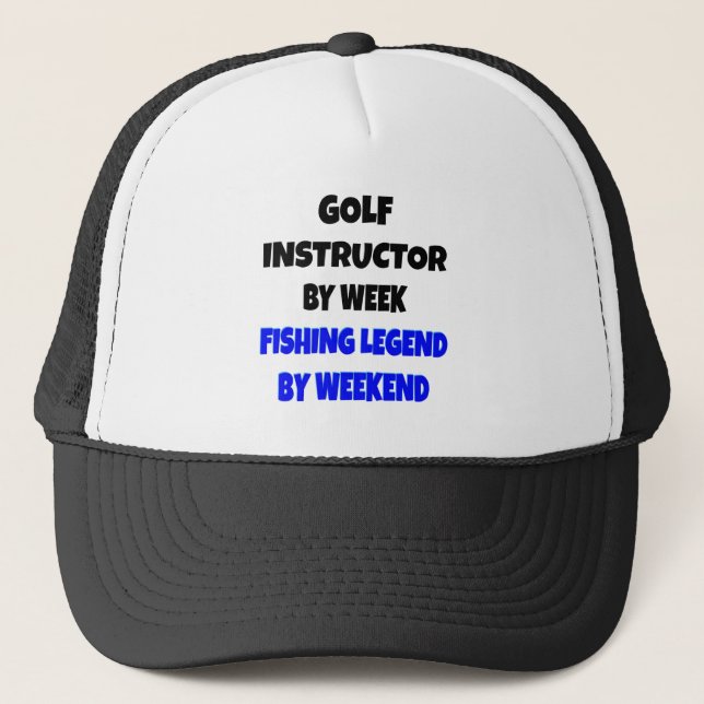 Golf-instruktor för fisklegend truckerkeps (Framsida)