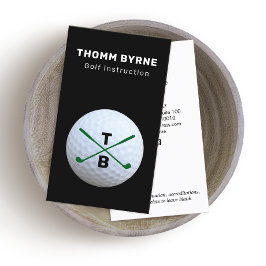 Golf-instruktör Monogrammed Guld Boll-företagsbil Visitkort