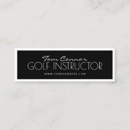 Golf-instruktör, svartvitt, kantkort mini visitkort