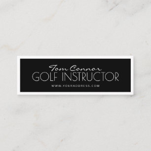 Golf-instruktör, svartvitt, kantkort mini visitkort