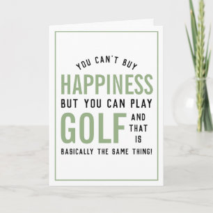 Golf is Happiness Funny Golf Älskare Kort