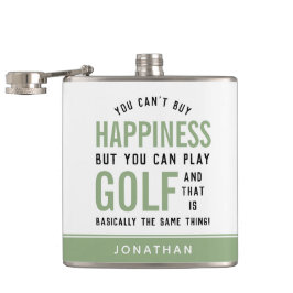Golf is Happny Funny Golf Älskare Gifts Fickplunta