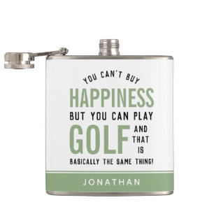 Golf is Happny Funny Golf Älskare Gifts Fickplunta