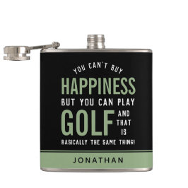 Golf is Happny Funny Golf Älskare Gifts Fickplunta
