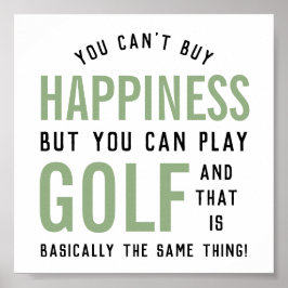 Golf is Happny Funny Golf Älskare Gifts Poster