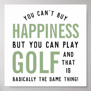 Golf is Happny Funny Golf Älskare Gifts Poster