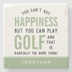 Golf is Happny Funny Golf Älskare Gifts Stenunderlägg