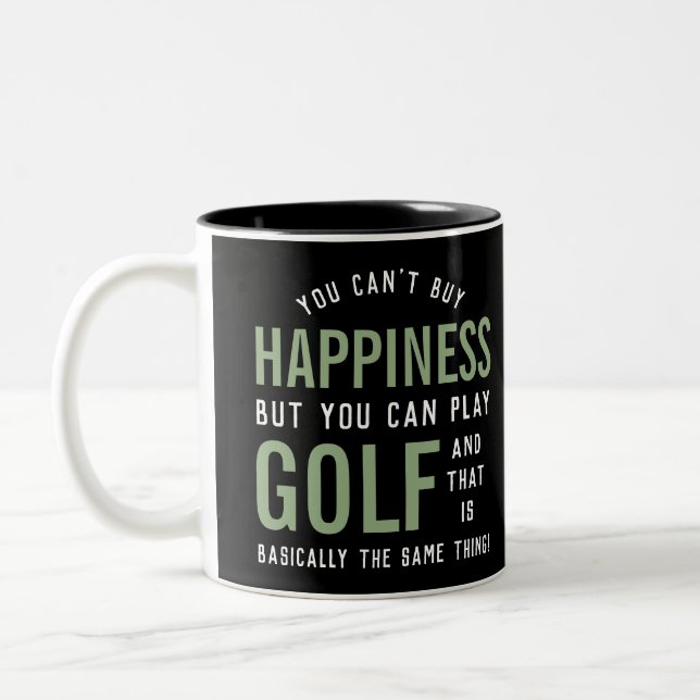 Golf is Happny Funny Golf Älskare Gifts Två-Tonad Mugg (Vänster)