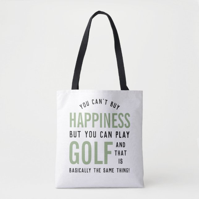 Golf is Happny Funny Golf Älskare Gifts Tygkasse (Framsida)