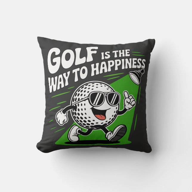 Golf is the way to happiness kudde (Framsida)