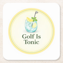 Golf Is Tonic | Golf Dricksglasunderlägg Underlägg Papper Kvadrat