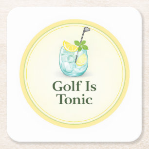 Golf Is Tonic Golf Dricksglasunderlägg Underlägg Papper Kvadrat