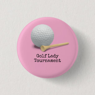 Golf isolerat på dam-turneringen vid rosa bakgrund knapp