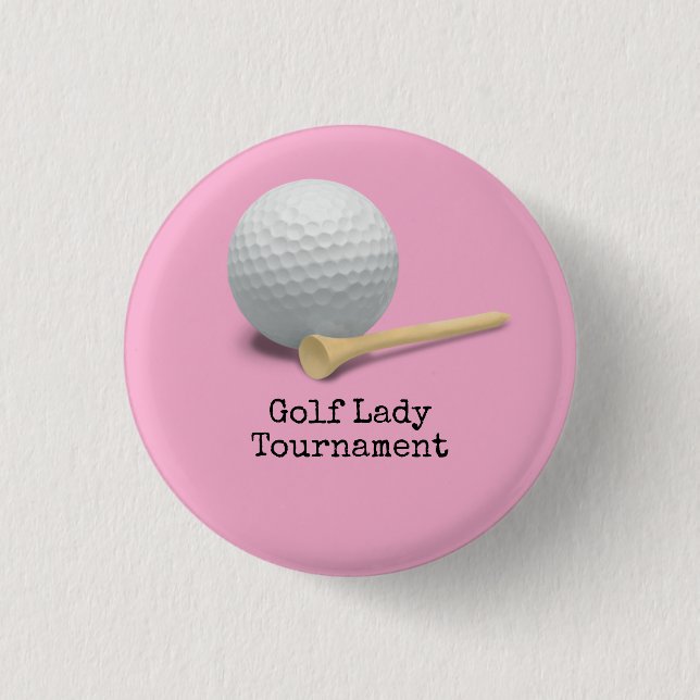 Golf isolerat på dam-turneringen vid rosa bakgrund knapp (Framsida)