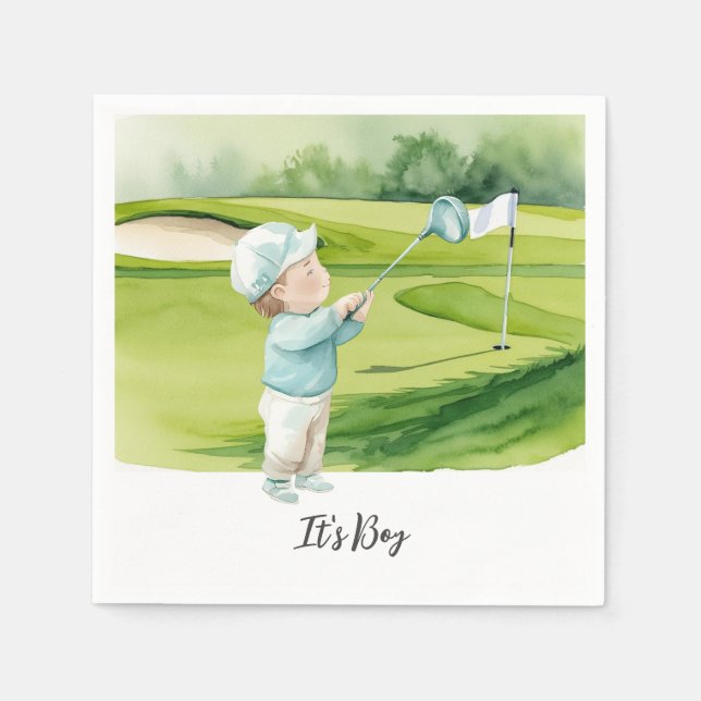 Golf  It's Boy for Baby Shower   Pappersservett (Framsidan)