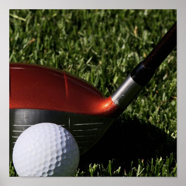 Golf Järn och Boll Skriv ut Poster (Framsidan)