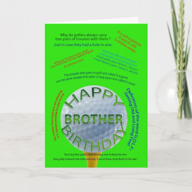 Golf Jokes födelsedagskort för Brother Kort (Framsida)