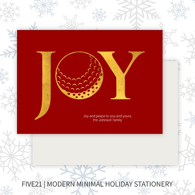 Golf Joy & Peace Red, platt jul Julkort (Skapare uppladdad)