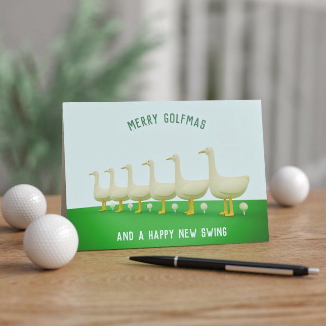 Golf jul 6 Gese A Lay Golf Bollar Golfmas Helgkort (Skapare uppladdad)