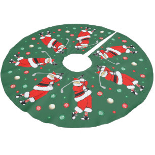 Golf jul Decor Brushed Polyester Träd Skirt Julgransmatta Borstad Polyester