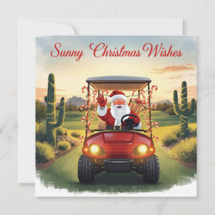 Golf jul från solig stat med Tomte Julkort