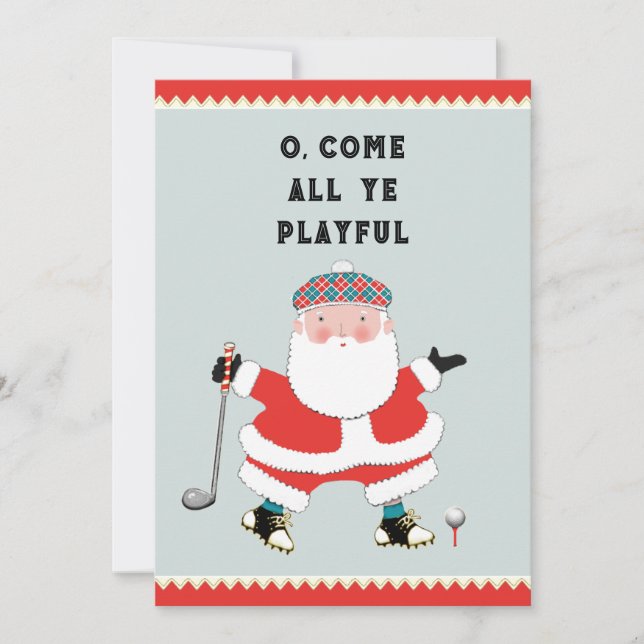 Golf jul Hälsning Julkort (Framsida)