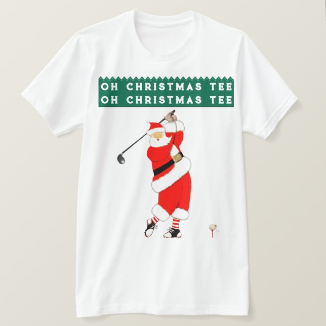 Golf jul Helgdag Humor T Shirt (Design framsida)