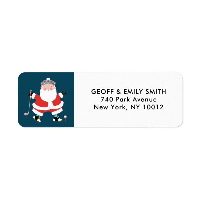 Golf jul holiday etikett returadress etikett (Framsidan)