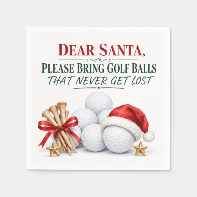 Golf jul Holiday Golf Boll Pappersservetter  (Framsidan)
